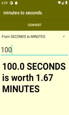 Minutes to seconds converter android App screenshot 0