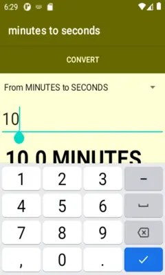 Minutes to seconds converter android App screenshot 2